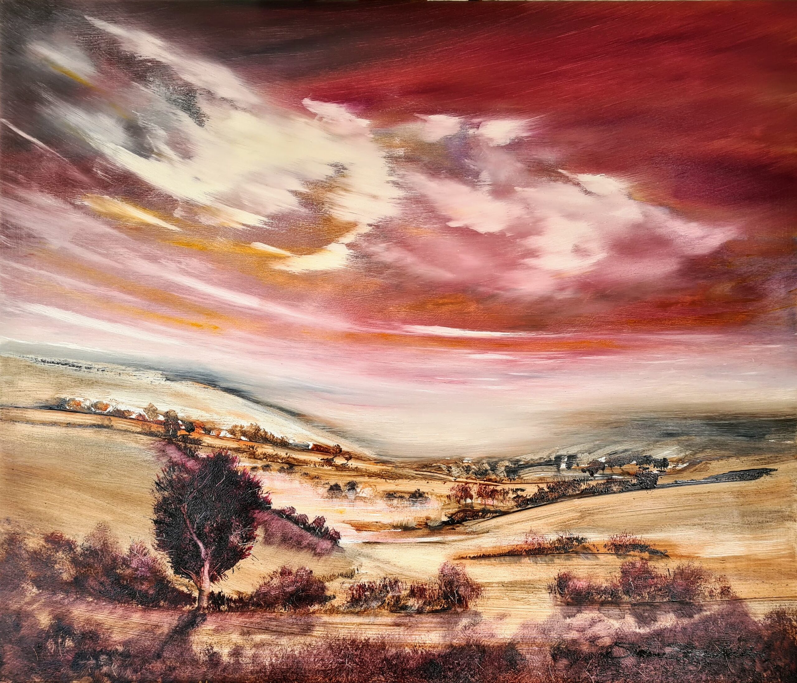 Silent River Sunset - Oil Painting by Simon Strawbrdge