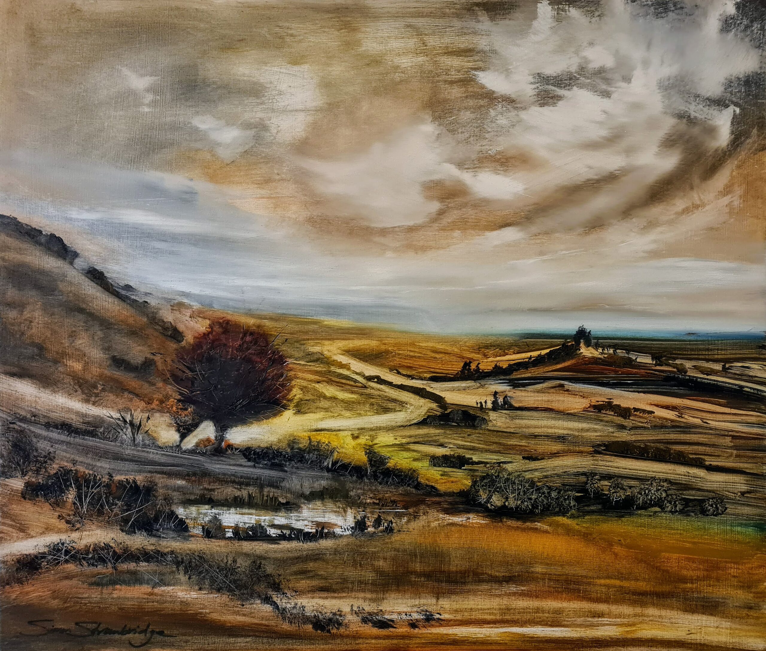 Blood Tree Lane to Folly Hill - Oil Painting by Simon Strawbridge